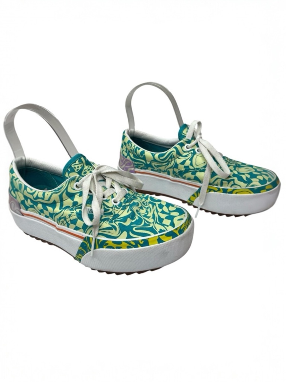 Vans Era Stacked Platform Sneakers Wavy Daze‎ Tile Blue Shoes 6